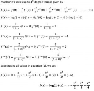 Obtain The Maclaurin s Expansion Of The Function Log 1 x Up To 4th 